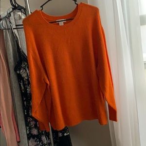 Orange crew neck sweater